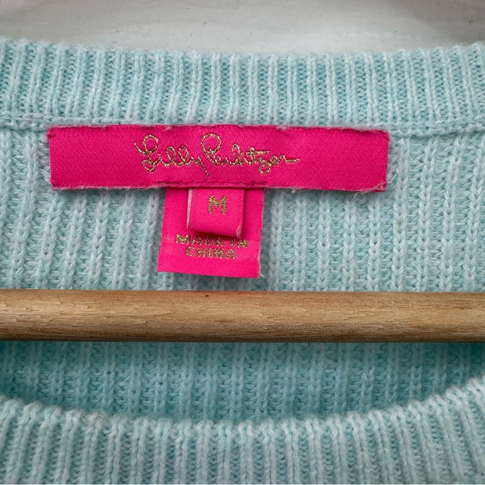 Lilly Pulitzer Cortina Ombre Color Block Ribbed Cable Knit Sweater 001925 Medium - Picture 11 of 14